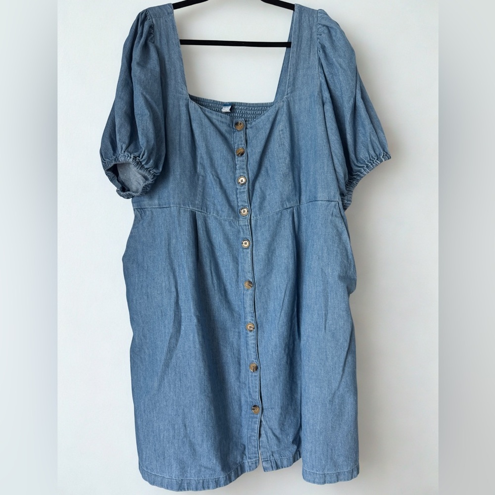 Old Navy Denim Blue Maternity Dress with Pockets